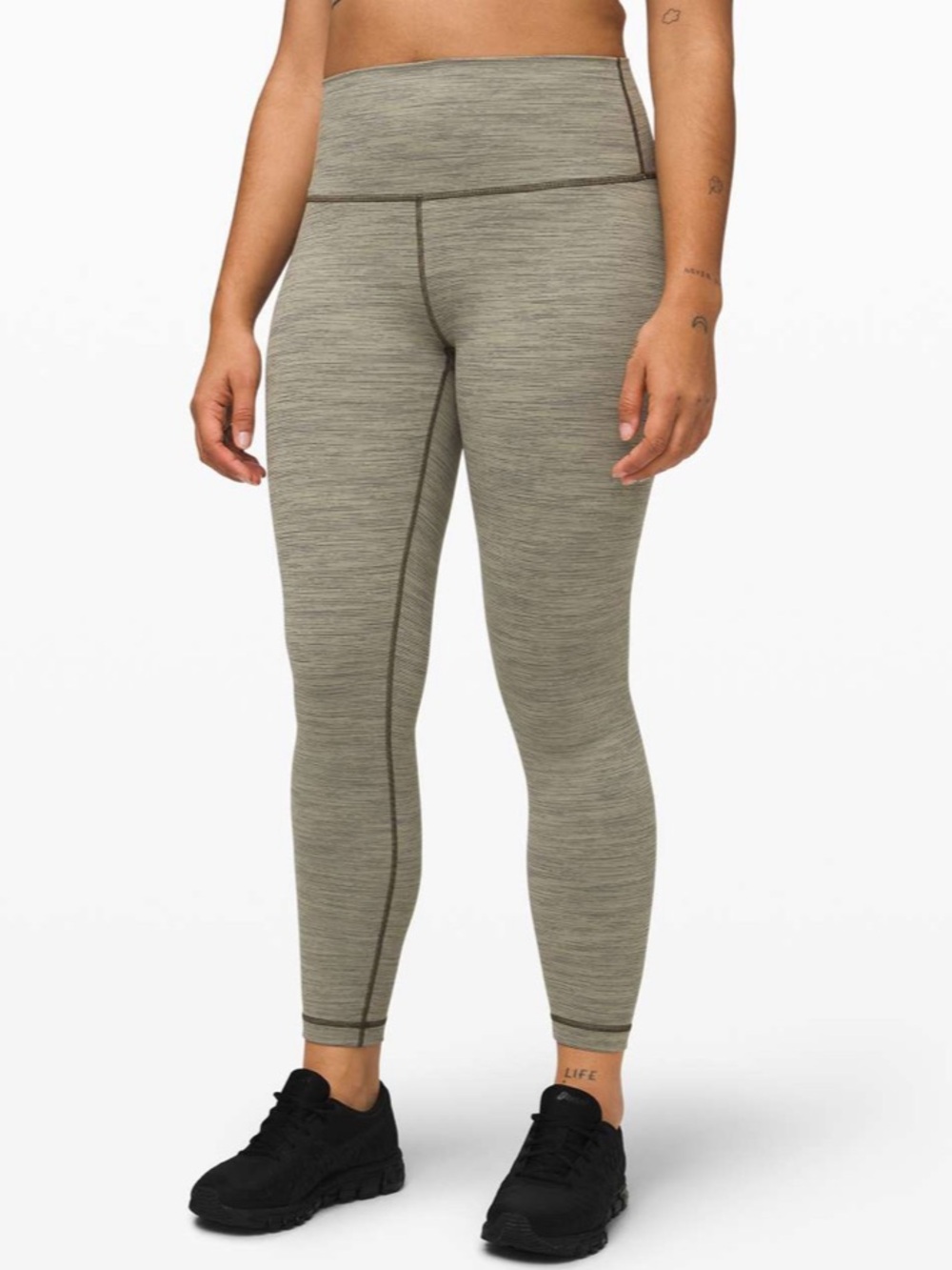 lululemon athletica Gray Heather Striped Leggings